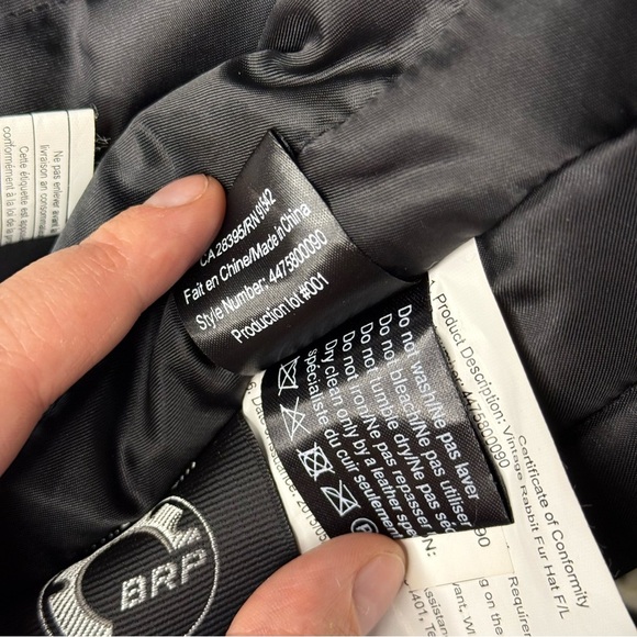 Ski-Doo Rabbit Fur Trapper Hat | Genuine Leather Aviator Bomber Style | BRP 2015 - Picture 8 of 8